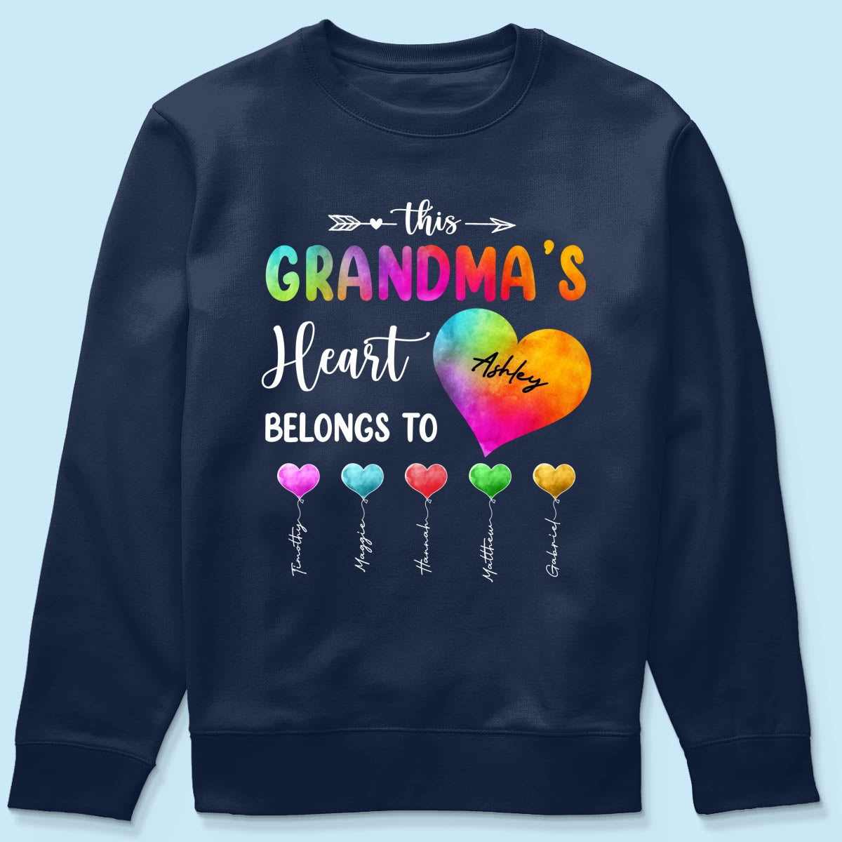 Colorful Patterned This Grandma Heart Belongs To Personalized Shirt