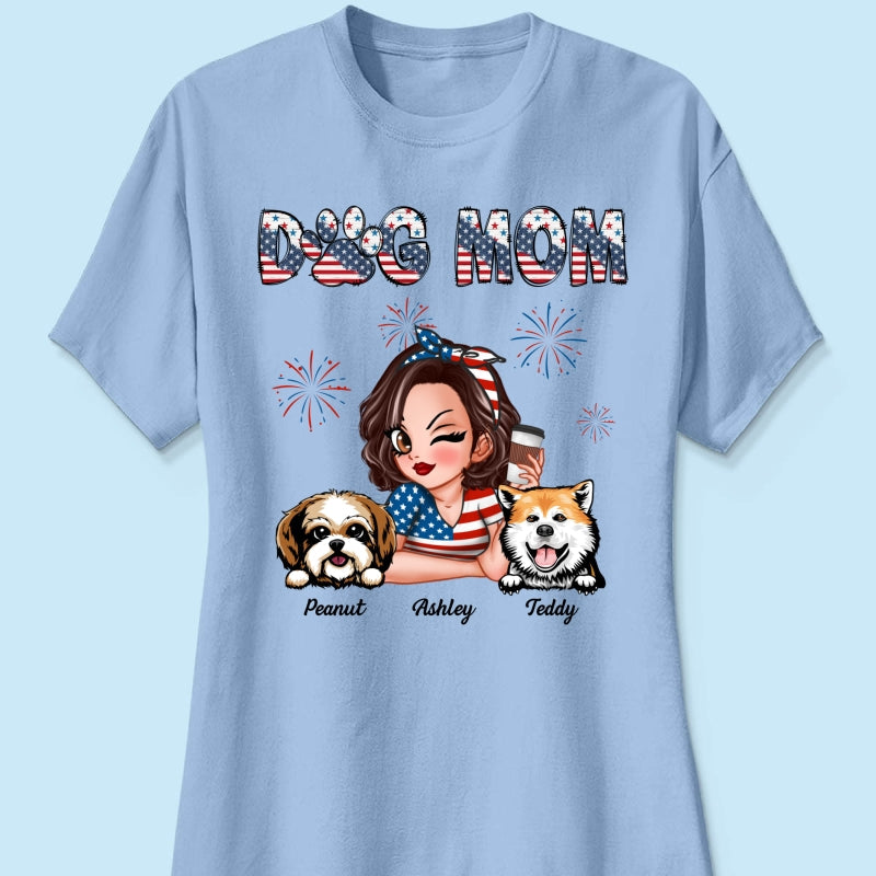 4th Of July Dog Mom Personalized Shirt, Gift For Dog Lover