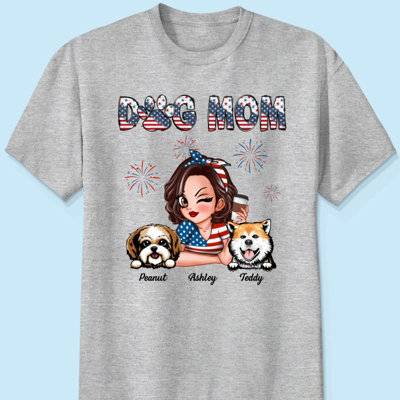 4th Of July Dog Mom Personalized Shirt, Gift For Dog Lover