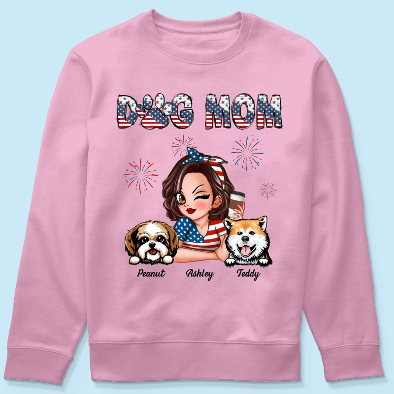 4th Of July Dog Mom Personalized Shirt, Gift For Dog Lover