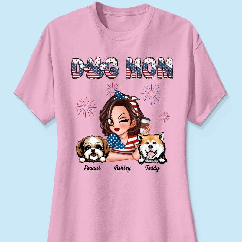 4th Of July Dog Mom Personalized Shirt, Gift For Dog Lover