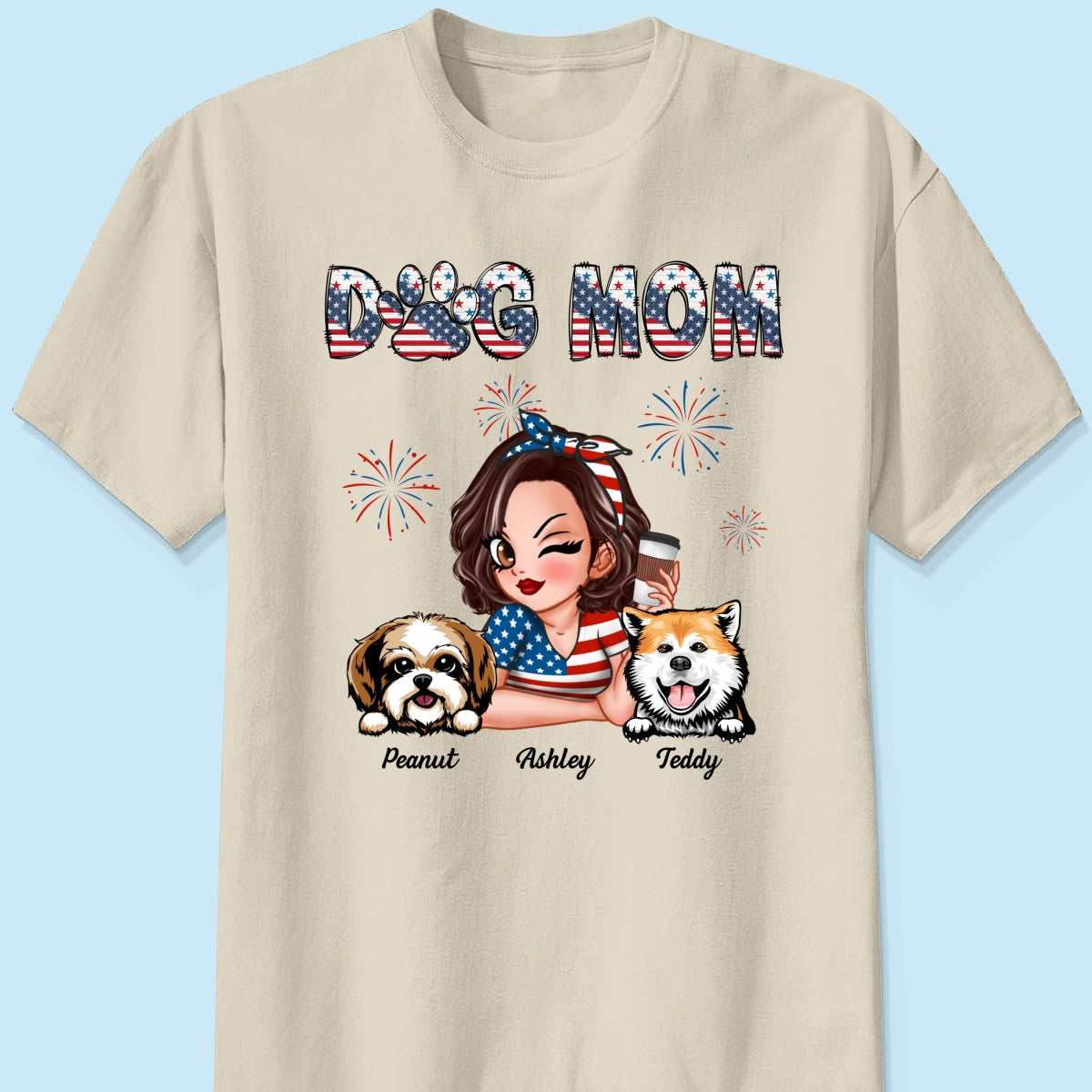 4th Of July Dog Mom Personalized Shirt, Gift For Dog Lover