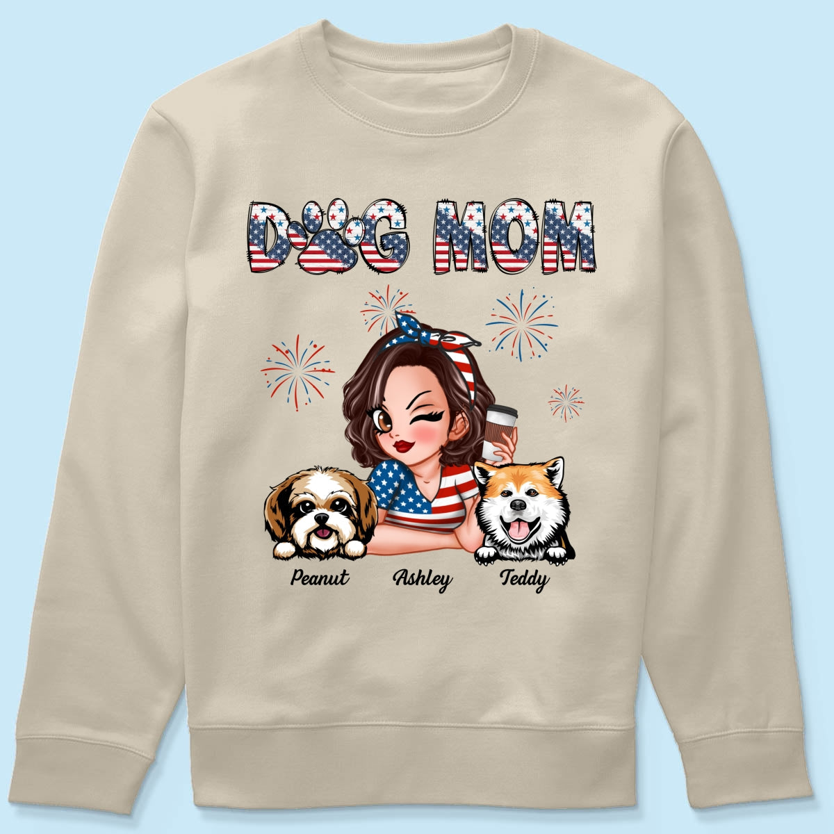 4th Of July Dog Mom Personalized Shirt, Gift For Dog Lover