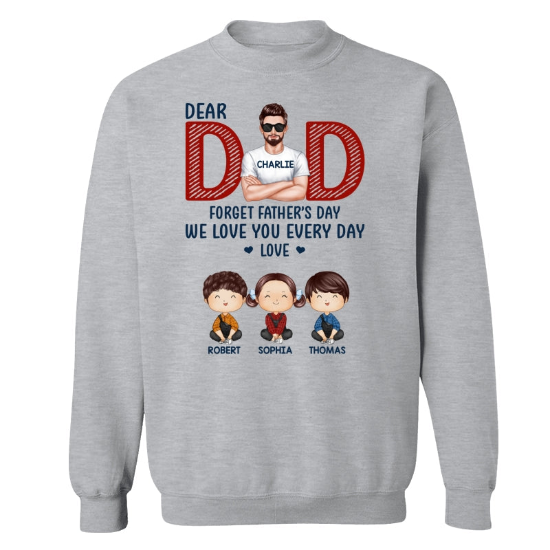 Dad Forget Father‘s Day Watercolor Cute Kids Personalized Shirt