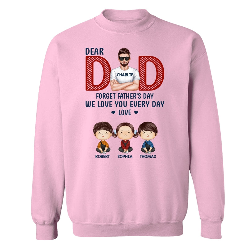 Dad Forget Father‘s Day Watercolor Cute Kids Personalized Shirt