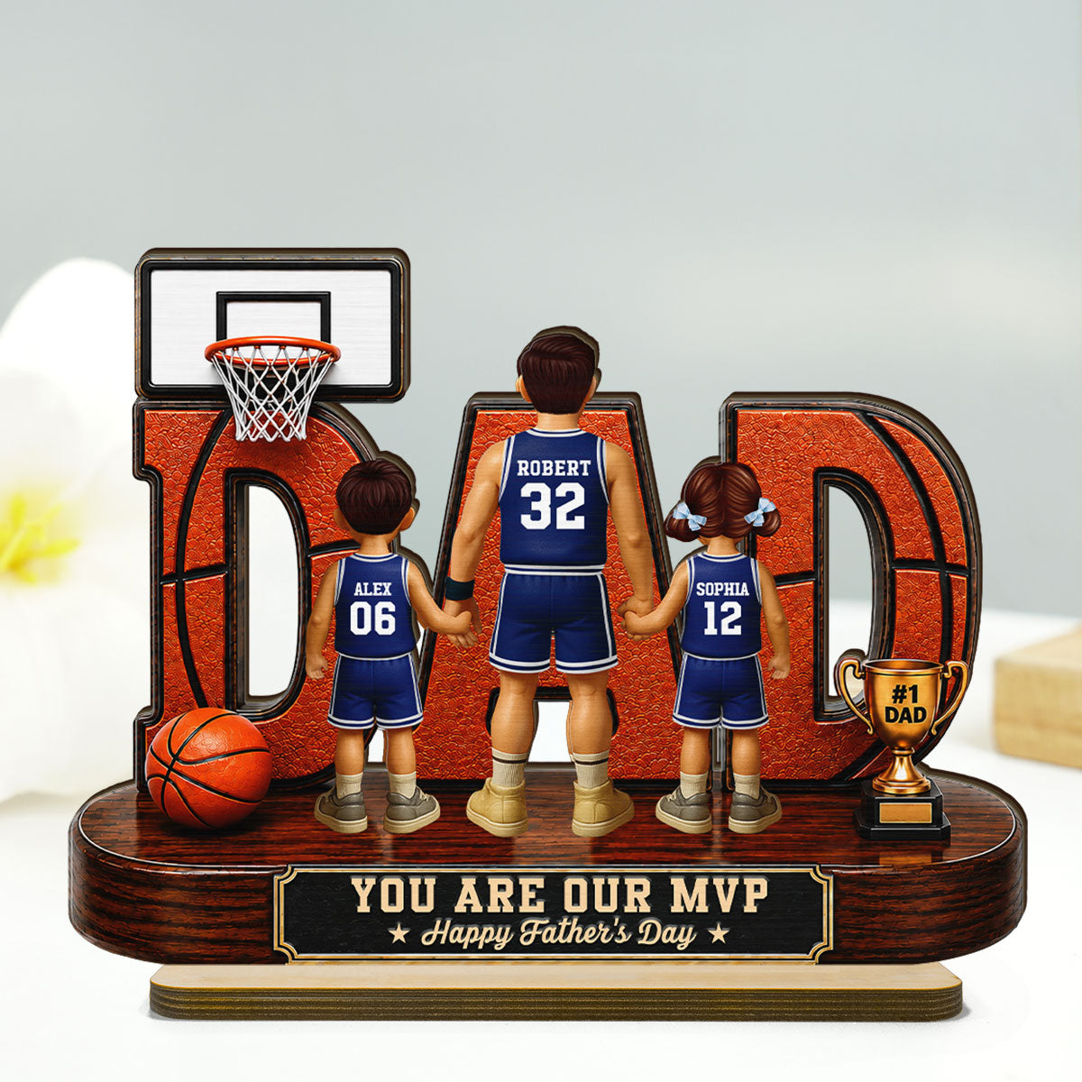 [UP TO 39% OFF] - Basketball Dad Legend You Are Our MVP - Personalized 2-Layered Wooden Plaque - Unique  Gift For Dad, Husband, Basketball Fans