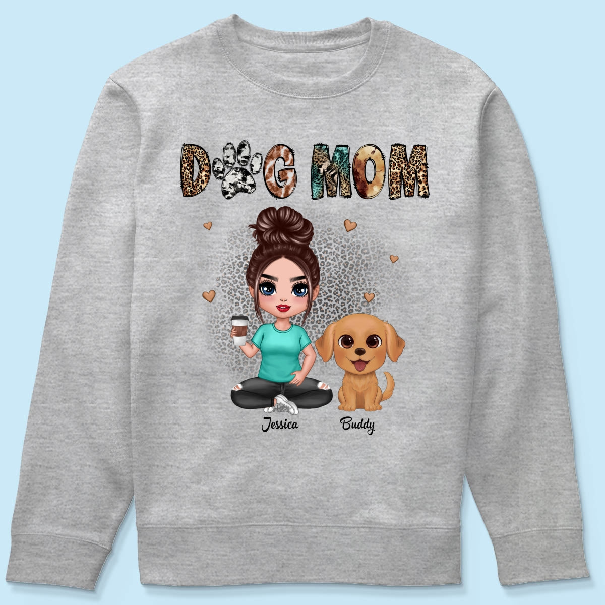 Animal Patterns Dog Mom Watercolor Cute Dogs Personalized Shirt