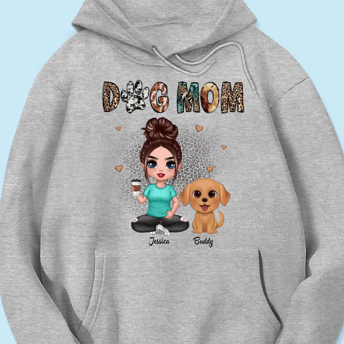 Animal Patterns Dog Mom Watercolor Cute Dogs Personalized Shirt