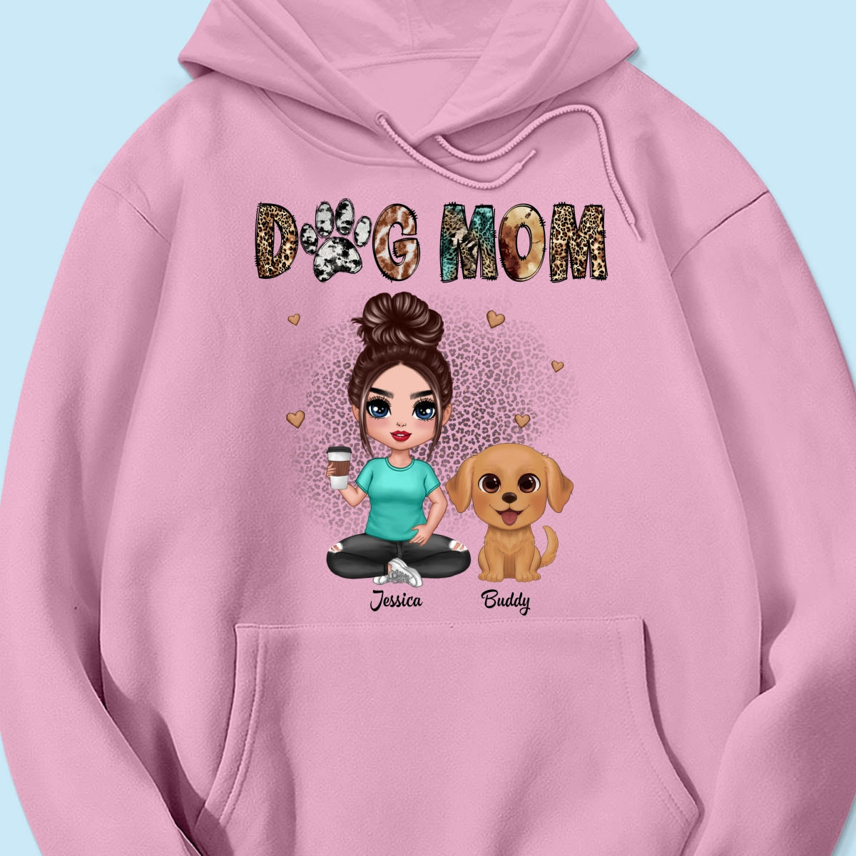 Animal Patterns Dog Mom Watercolor Cute Dogs Personalized Shirt