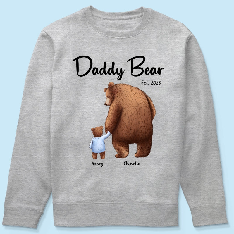Daddy Bear Est. Papa Bear Father‘s Day Gift For Husband Dad Grandpa Personalized Shirt