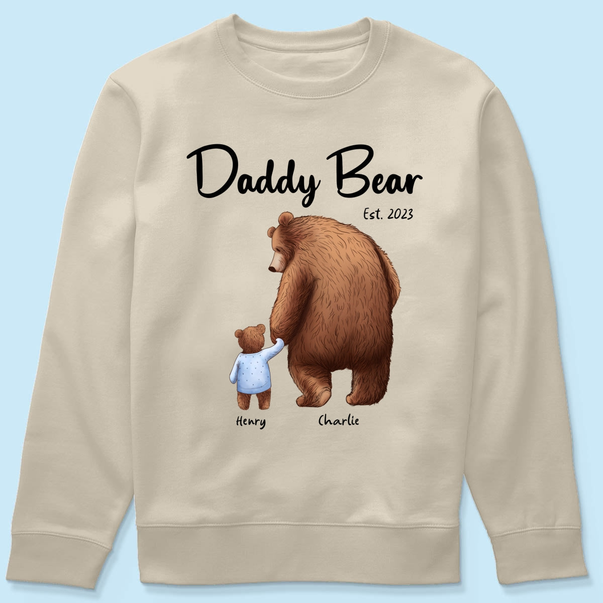 Daddy Bear Est. Papa Bear Father‘s Day Gift For Husband Dad Grandpa Personalized Shirt