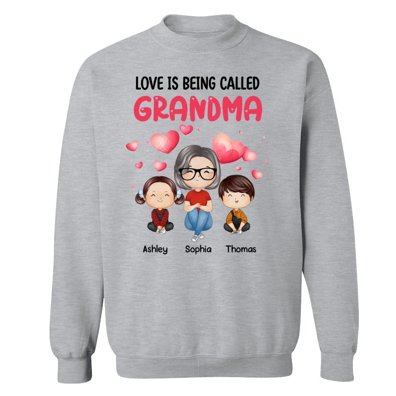 Watercolor Hearts Doll Grandma Grandkids Watercolor Style Personalized Shirt