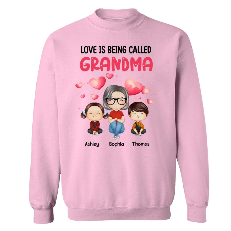 Watercolor Hearts Doll Grandma Grandkids Watercolor Style Personalized Shirt