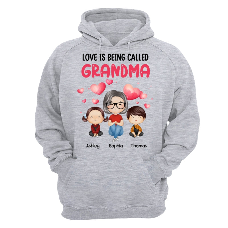 Watercolor Hearts Doll Grandma Grandkids Watercolor Style Personalized Shirt