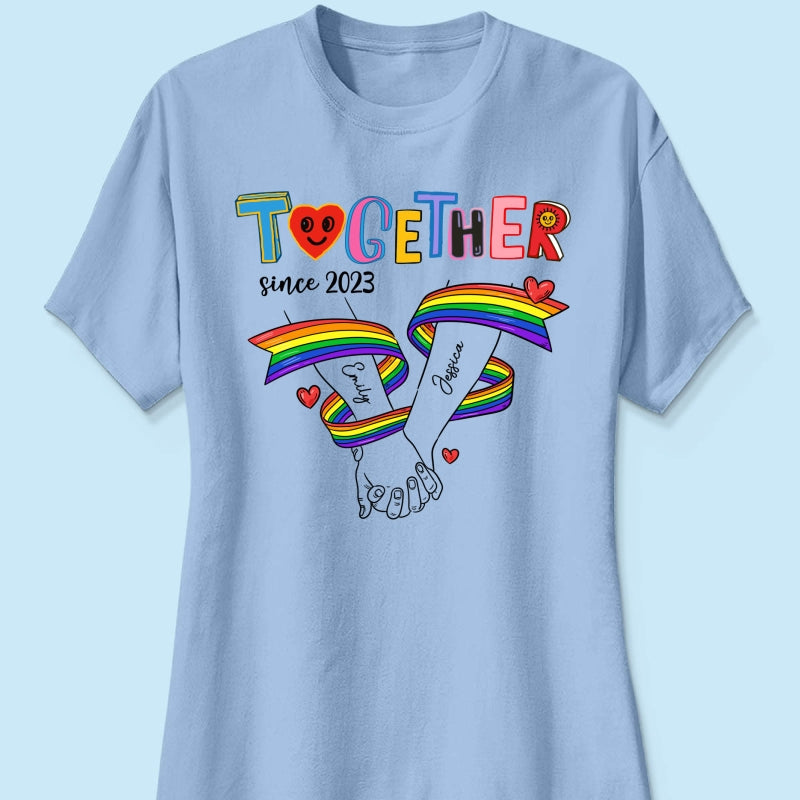 Together Since LGBT Couple Hand In Hand Personalized Shirt, Pride Month