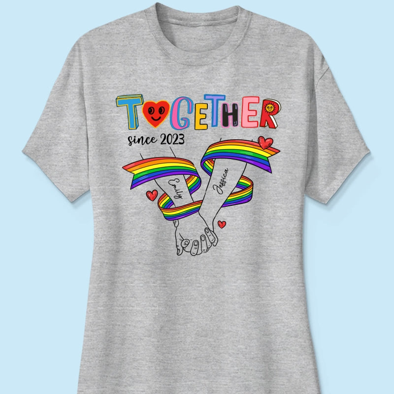 Together Since LGBT Couple Hand In Hand Personalized Shirt, Pride Month