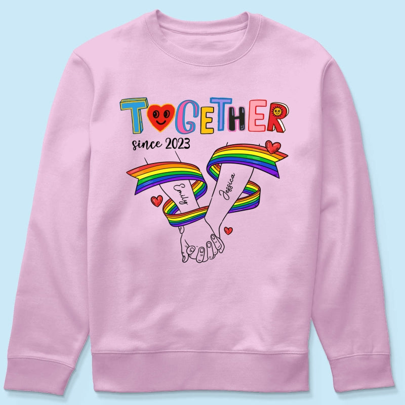 Together Since LGBT Couple Hand In Hand Personalized Shirt, Pride Month
