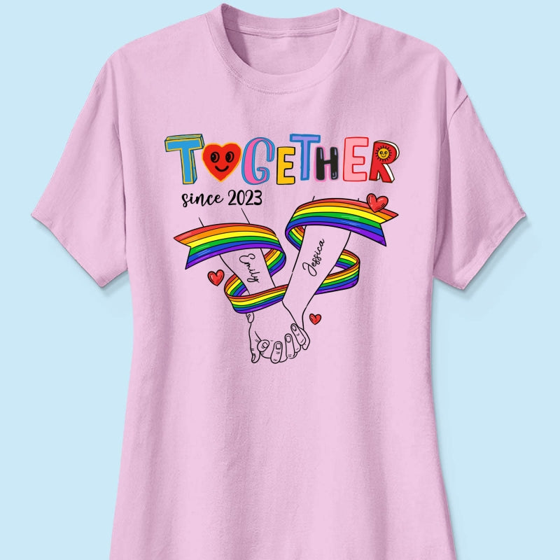 Together Since LGBT Couple Hand In Hand Personalized Shirt, Pride Month