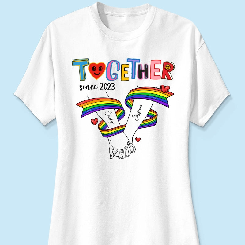 Together Since LGBT Couple Hand In Hand Personalized Shirt, Pride Month