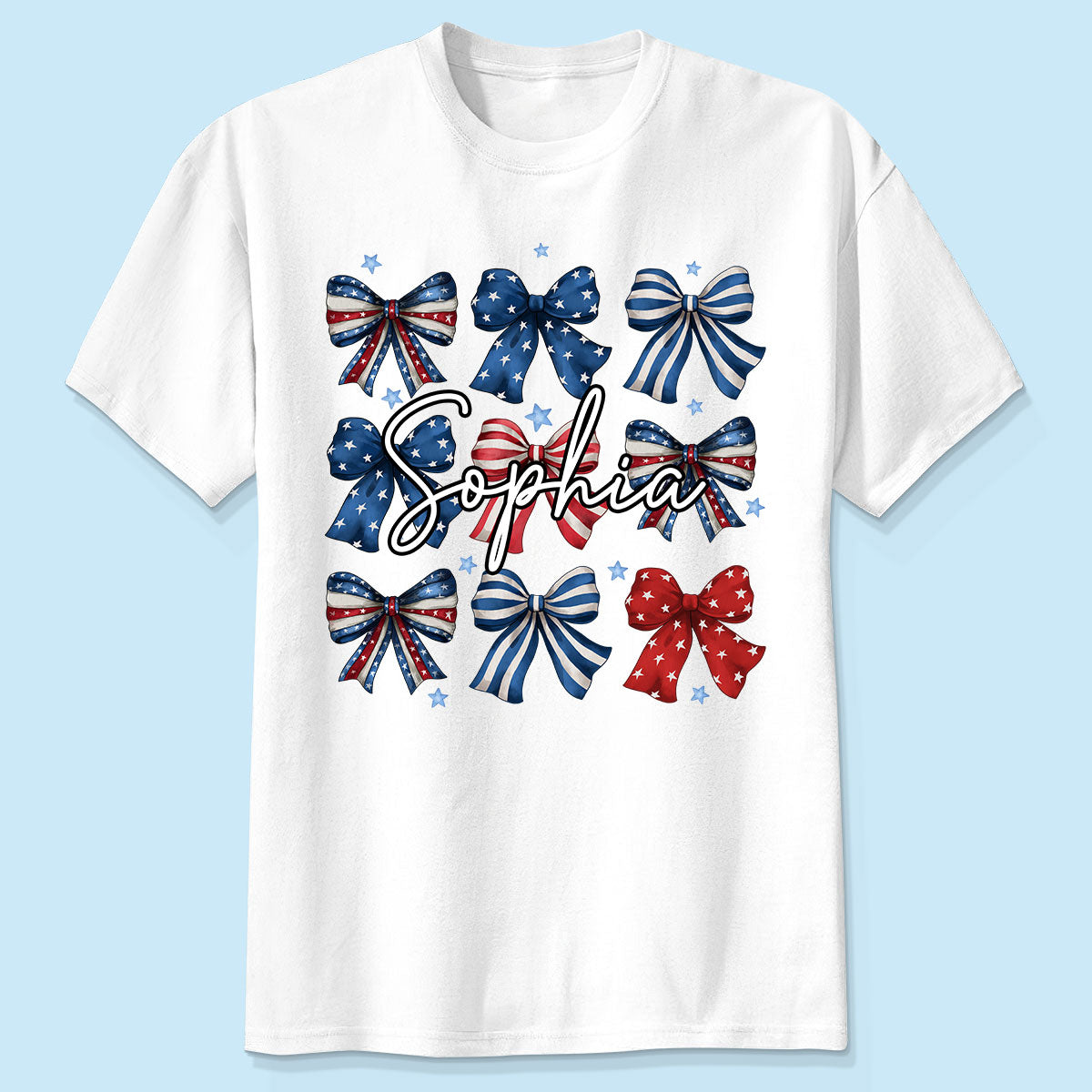 Coquette American Bows 4th Of July Independence Day Personalized Shirt, Gift For Mom, Wife, Girlfriend