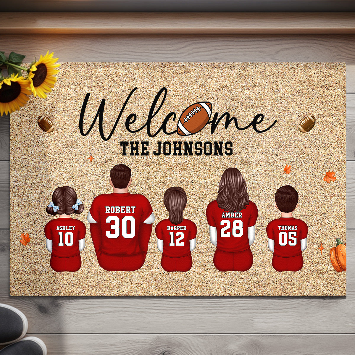 Welcome Football Season Family Decor Personalized Doormat