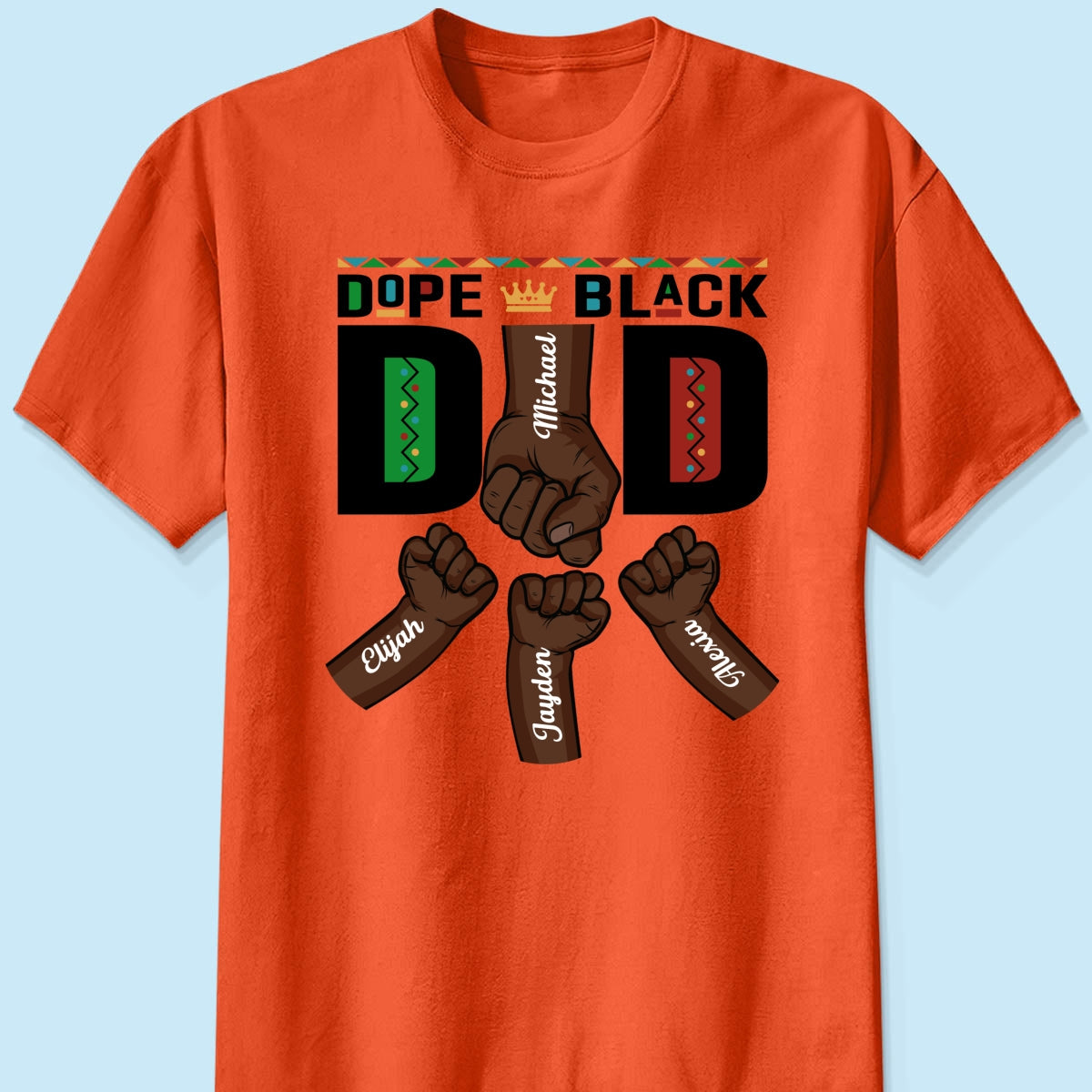 Dope Black Dad Fist Bump Father‘s Day Gift Personalized Shirt
