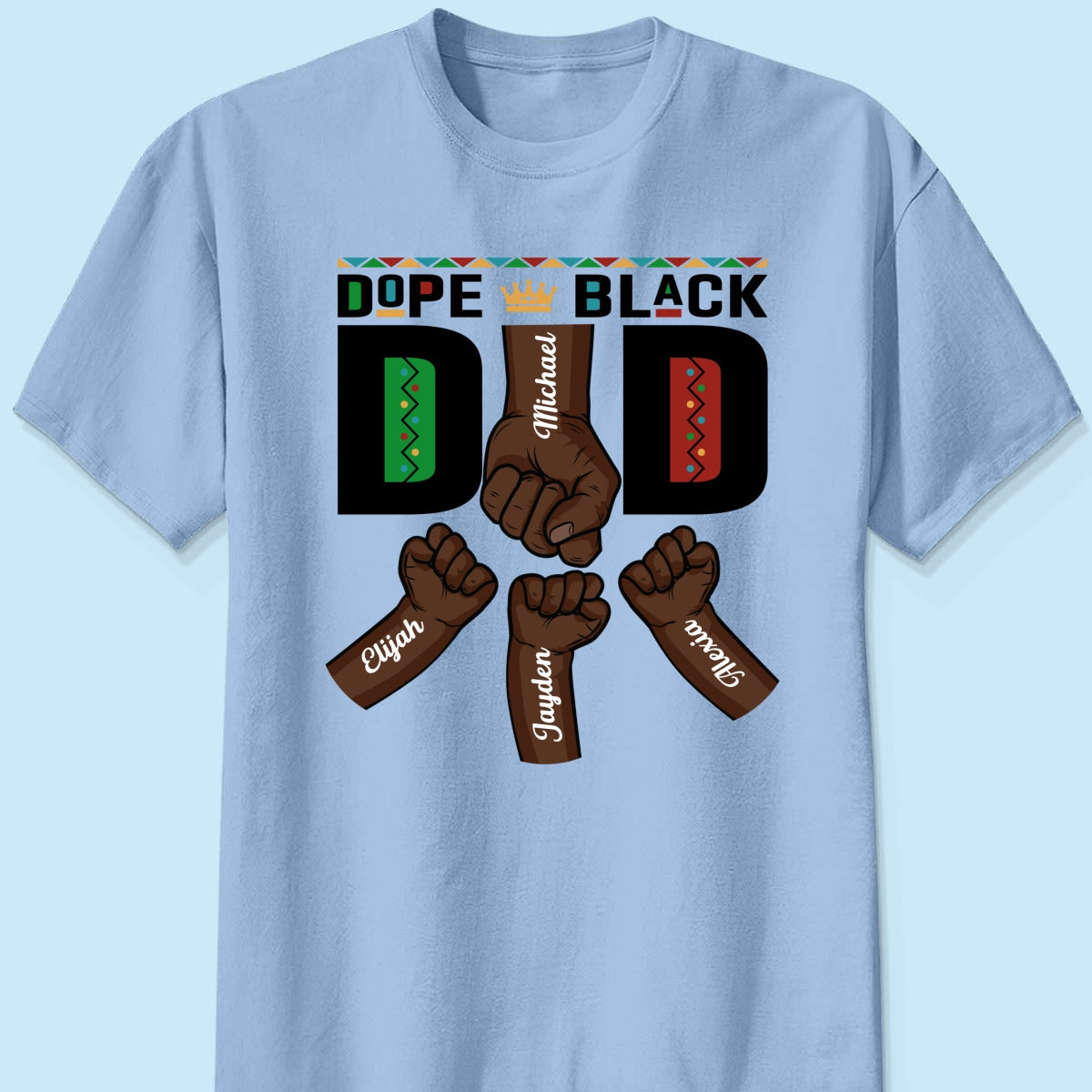 Dope Black Dad Fist Bump Father‘s Day Gift Personalized Shirt