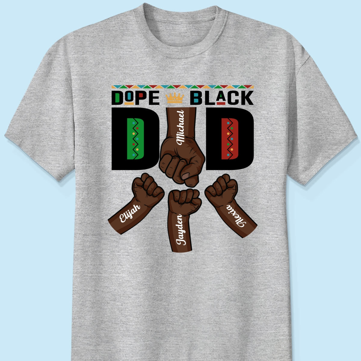 Dope Black Dad Fist Bump Father‘s Day Gift Personalized Shirt