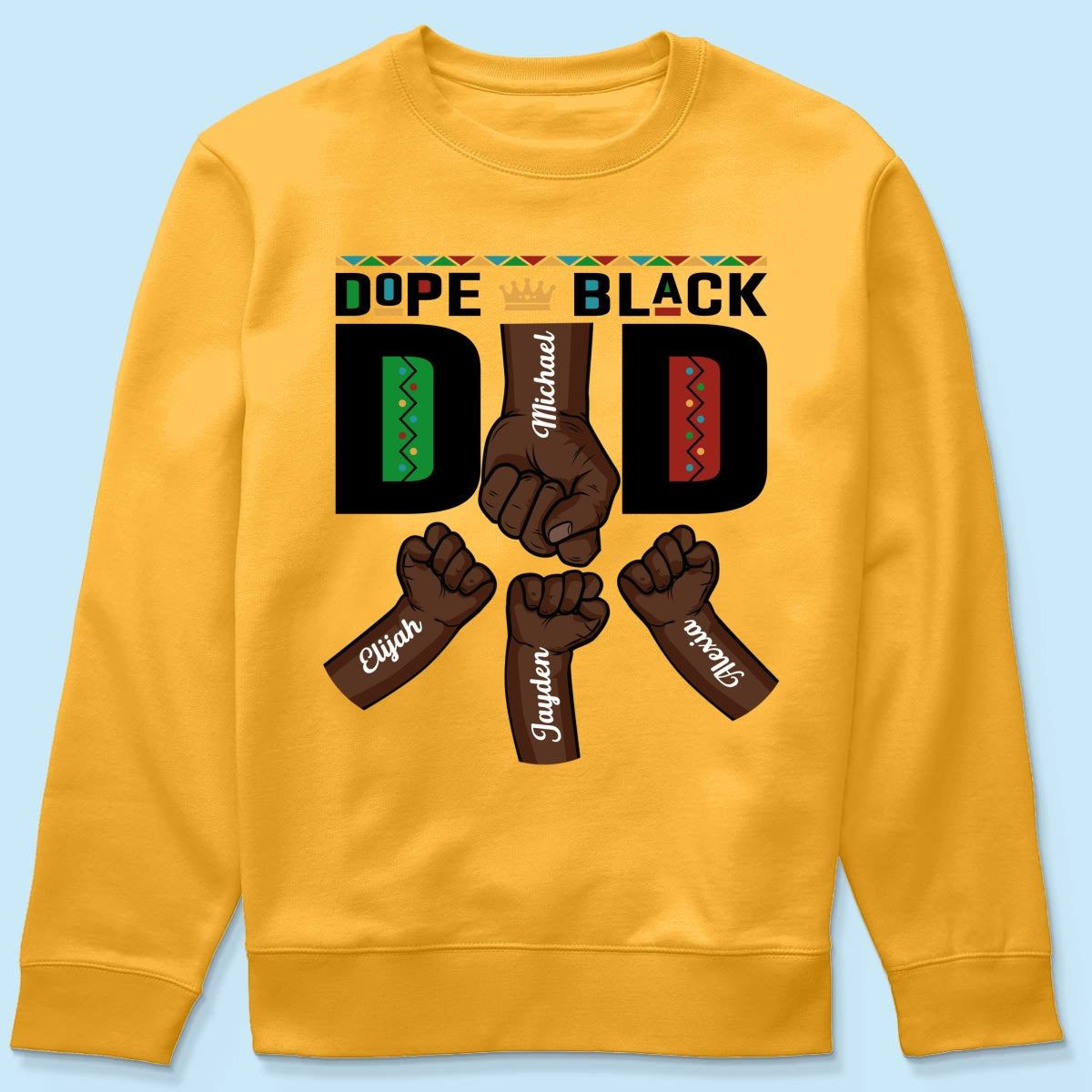 Dope Black Dad Fist Bump Father‘s Day Gift Personalized Shirt