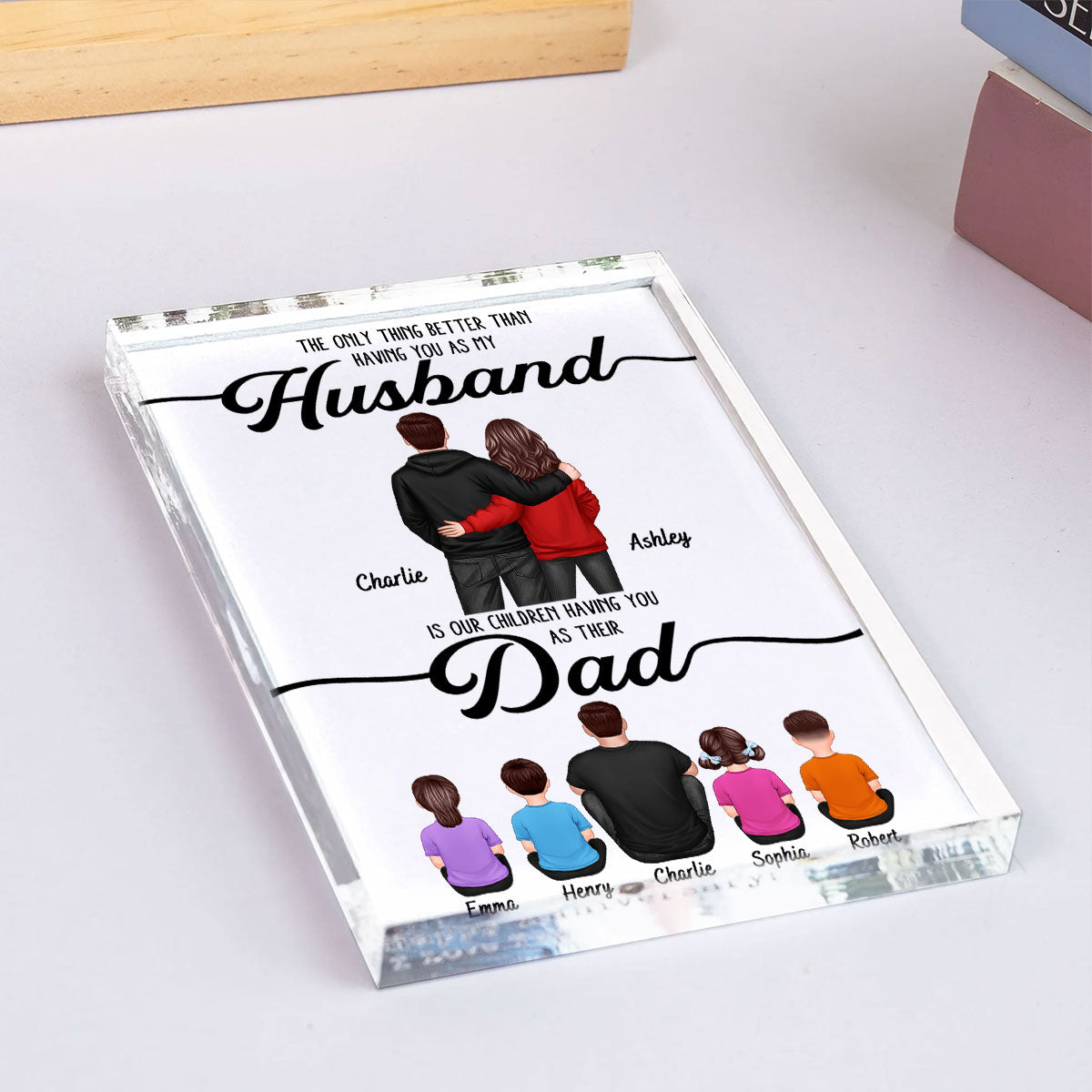 To My Husband Couple, Dad & Kids Personalized Acrylic Block,  gift for Husband