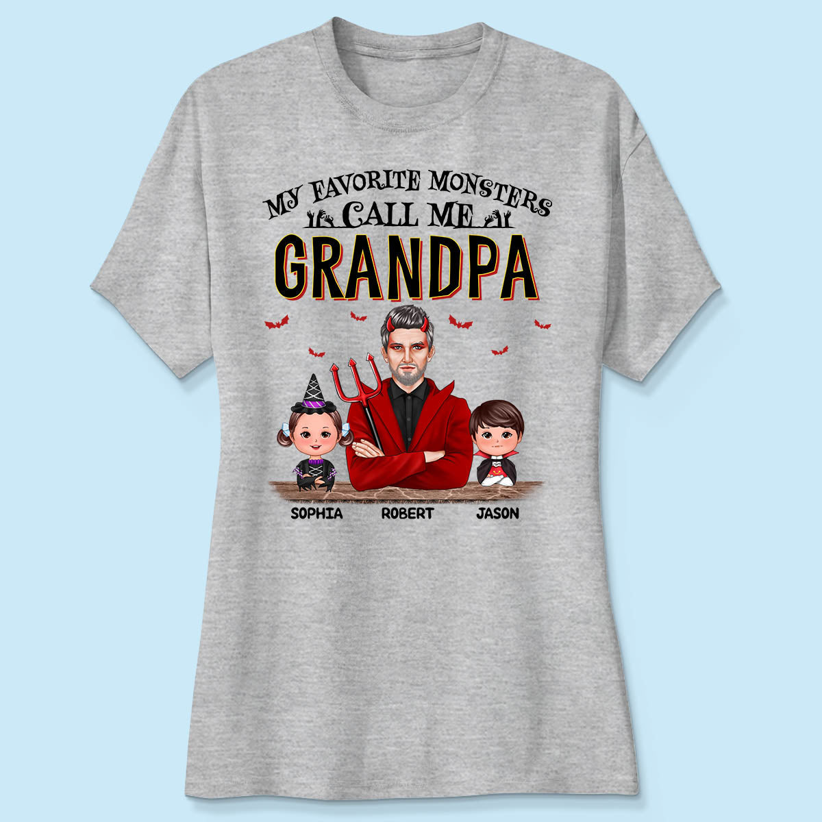 Halloween Favorite Monsters Call Me Dad Grandpa Personalized Shirt