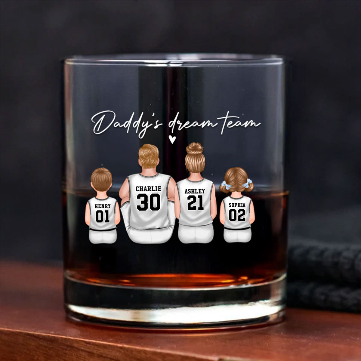 Basketball Dream Team Personalized Wine Glass Thoughtful Gift for Dad and Home Decor