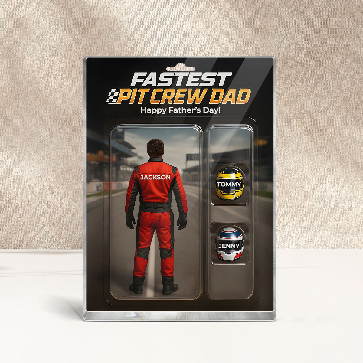 Fastest Pit Crew Dad With Kids' Names Custom Figure Personalized Acrylic Block Plaque, Unique  Gift For Him, For Motorsport Lover, Racing Dad