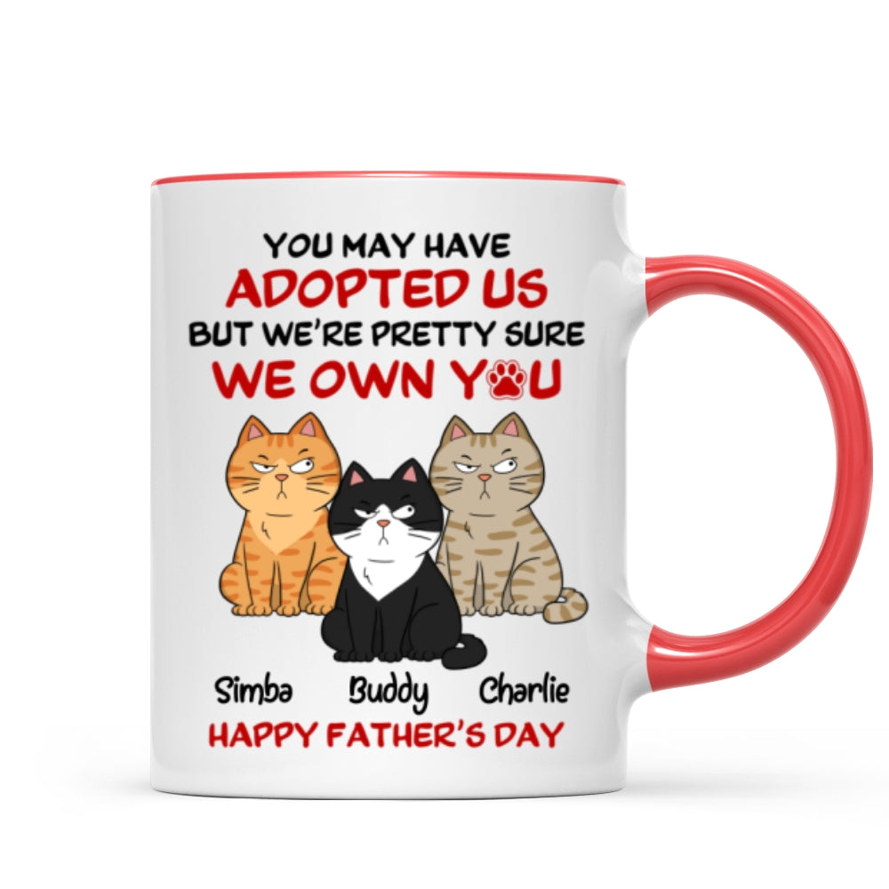 Funny Cute Cats We Own You Personalized Mug, Father’s Day Gift For Cat Dad