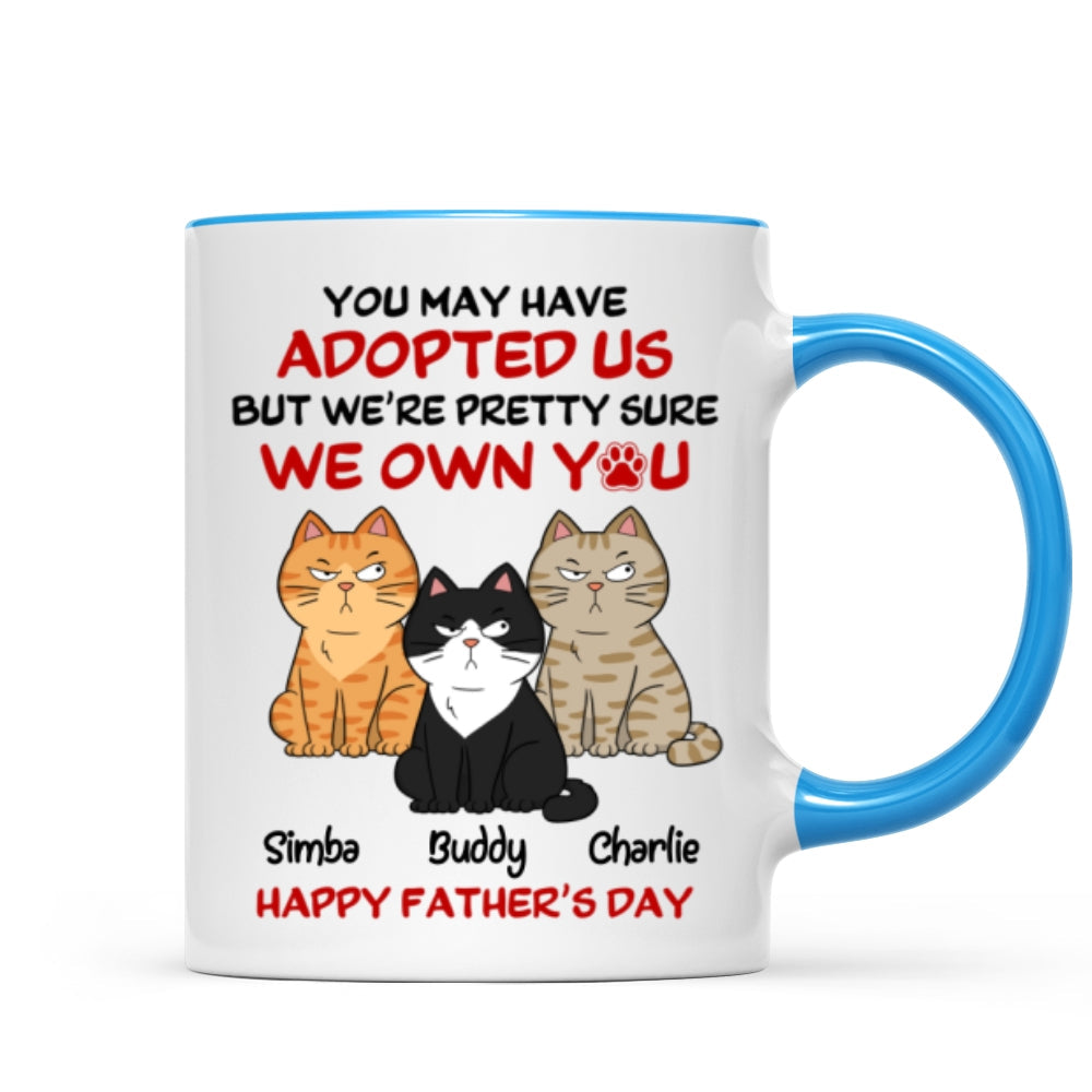 Funny Cute Cats We Own You Personalized Mug, Father’s Day Gift For Cat Dad