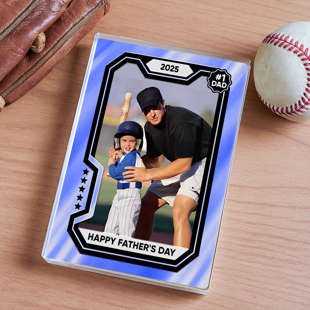 Premium Baseball Card Personalized Acrylic Block Plaque,  Gift for Dads, Gift for Husband