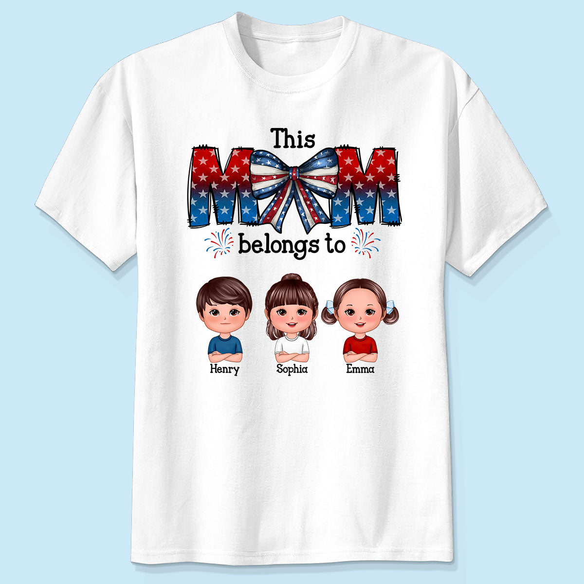 4th Of July Bow This Mom Belongs To Kids Personalized Shirt