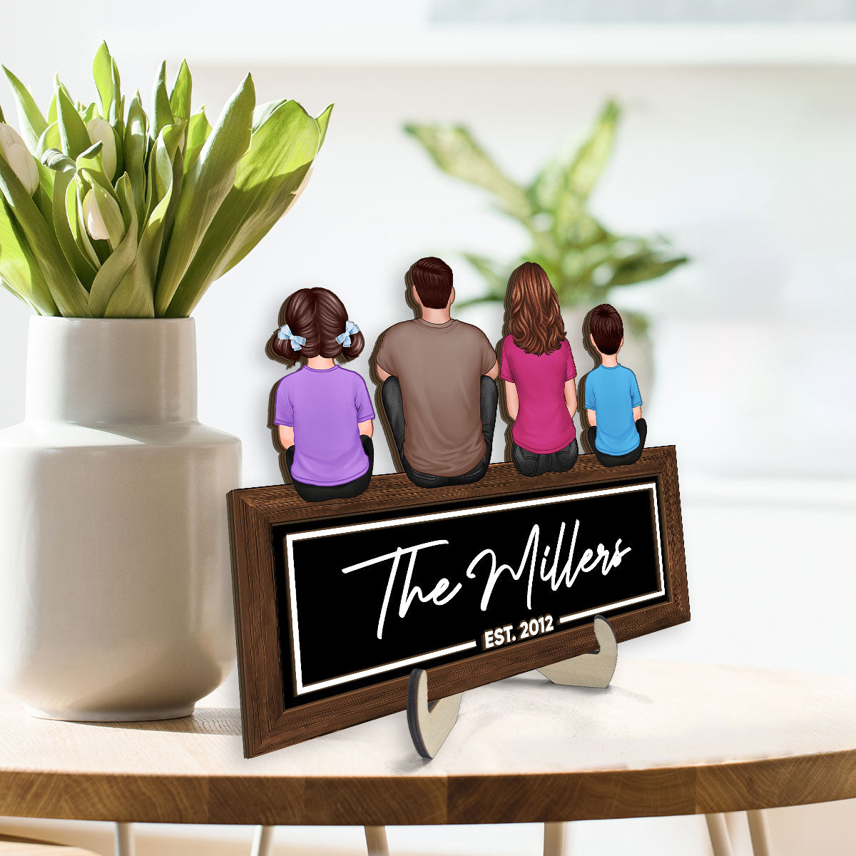 Dad's Pride - Family Showcase Wooden Plaque -  Gift