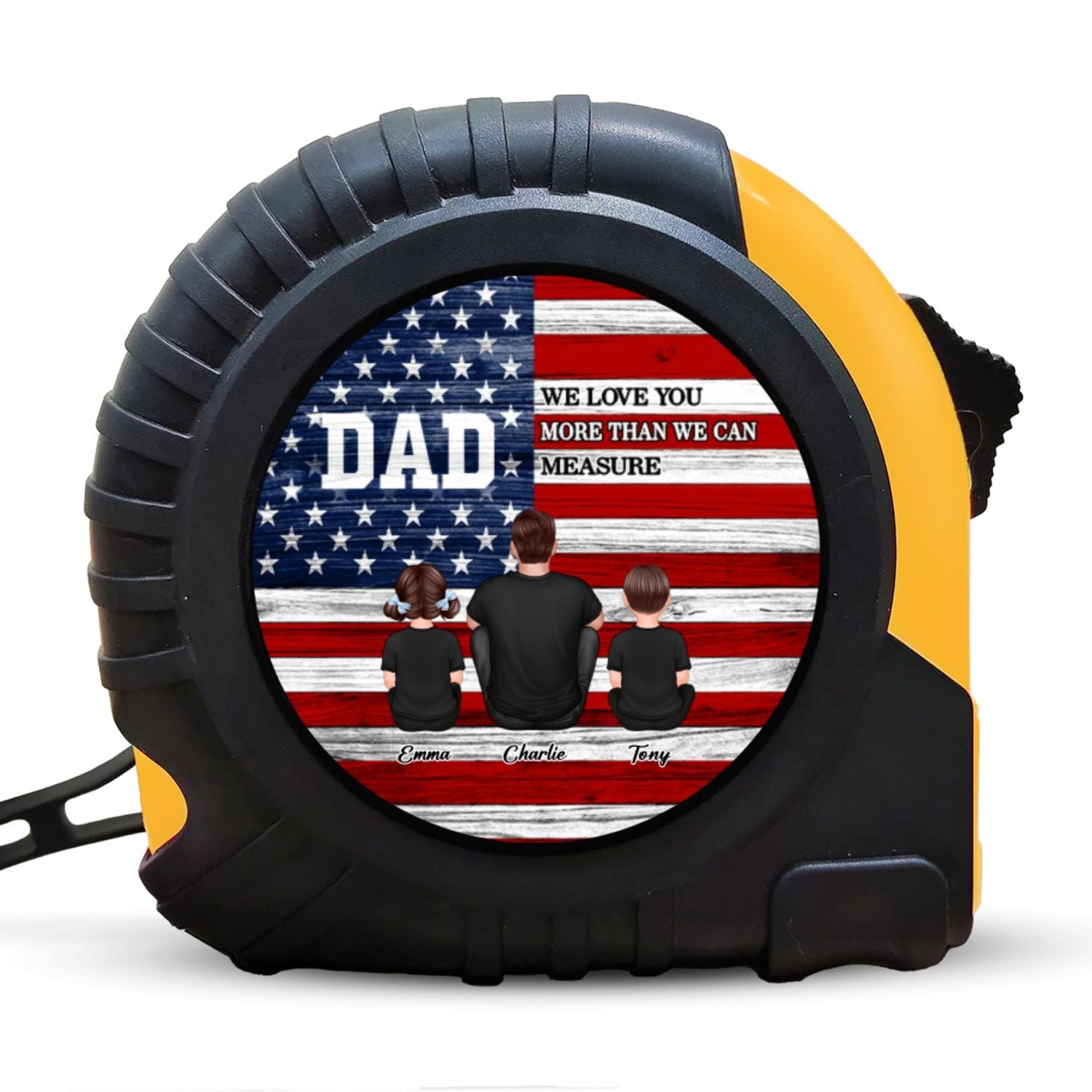 Nation Flag Dad Love You More Than We Can Measure Personalized Tape Measure| Coolest Father's Day Gift For Dad
