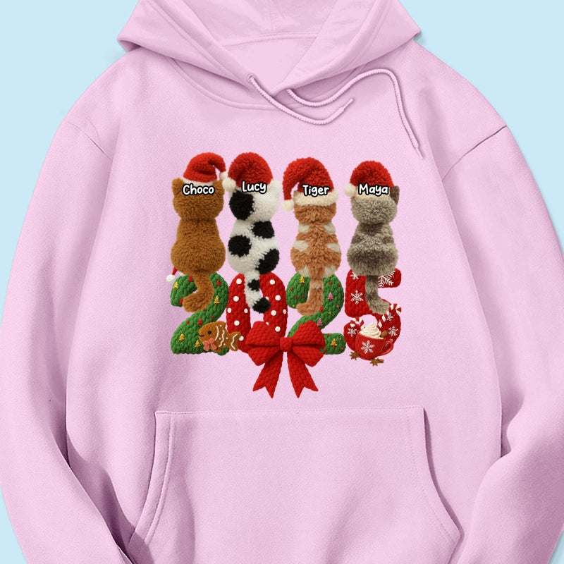 2025 Cat Lovers Latch Hook Yarn Faux - Personalized Sweatshirt - Christmas Gift for Cat Moms, Cat Dads