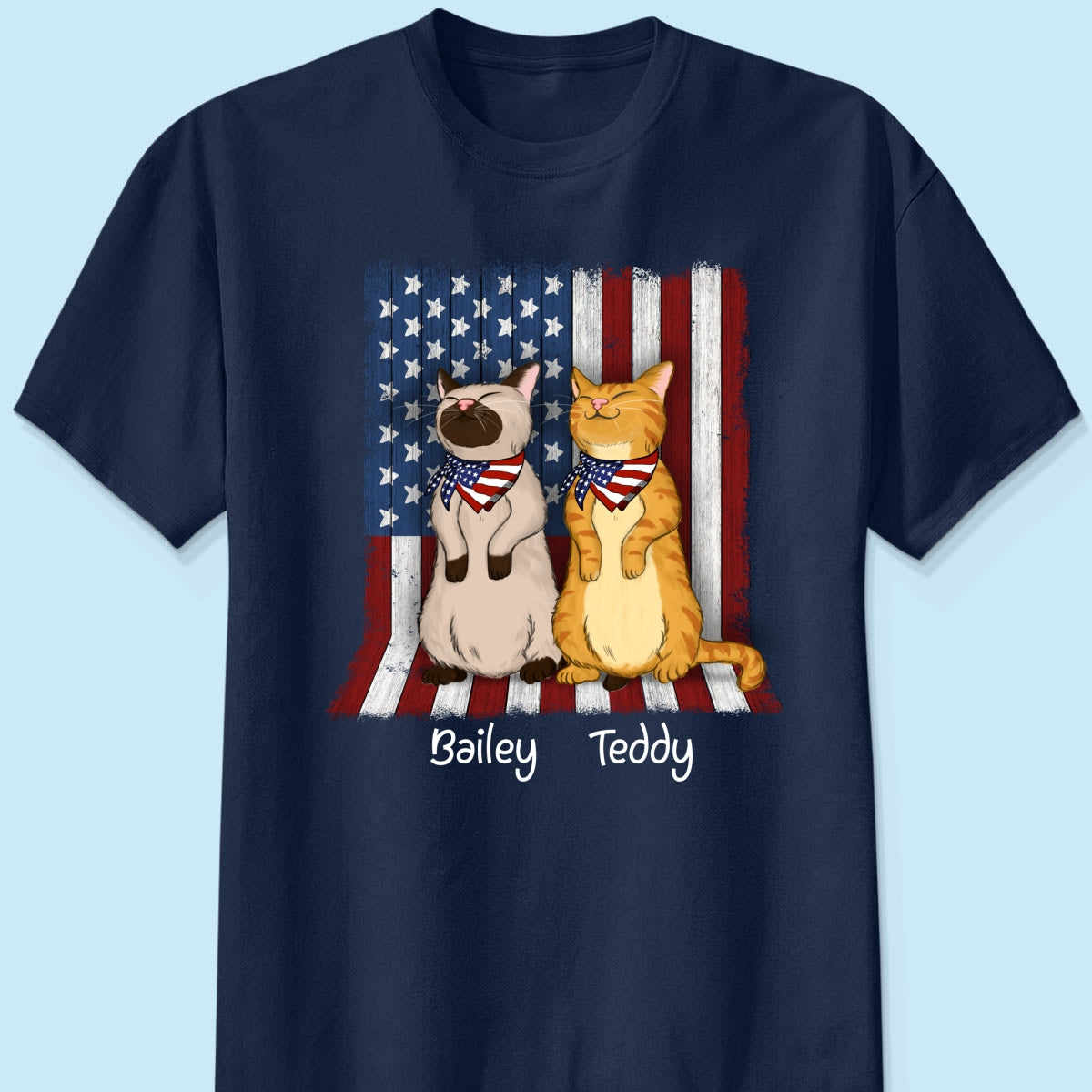 Nation Flag Standing Cat 4th Of July Independence Day Personalized Shirt