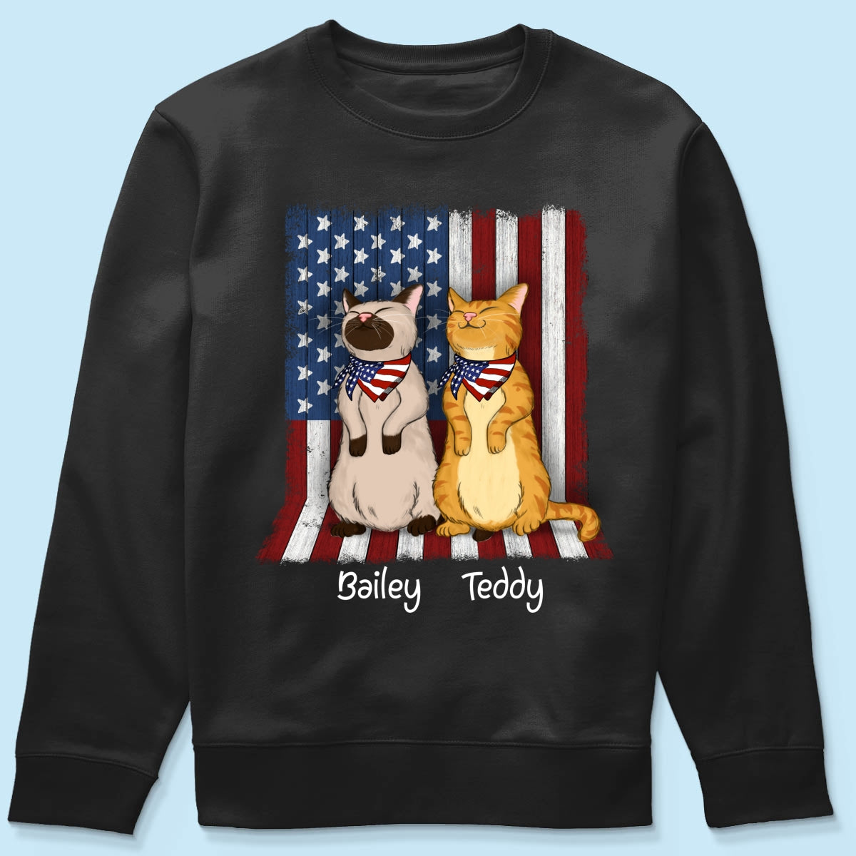 Nation Flag Standing Cat 4th Of July Independence Day Personalized Shirt