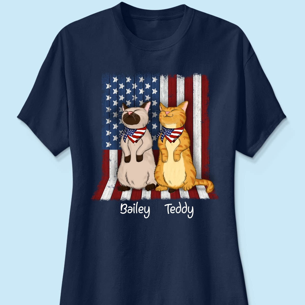 Nation Flag Standing Cat 4th Of July Independence Day Personalized Shirt