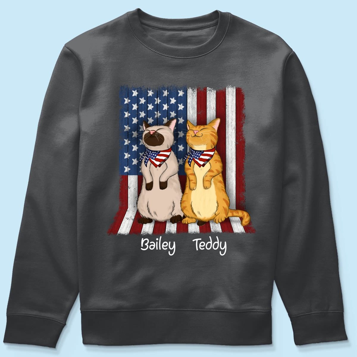 Nation Flag Standing Cat 4th Of July Independence Day Personalized Shirt