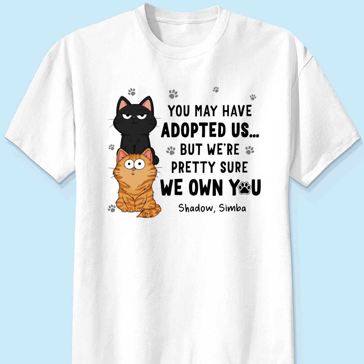 We Own You Human Servant Funny Gift For Cat Lover Stacked Cats Personalized Shirt