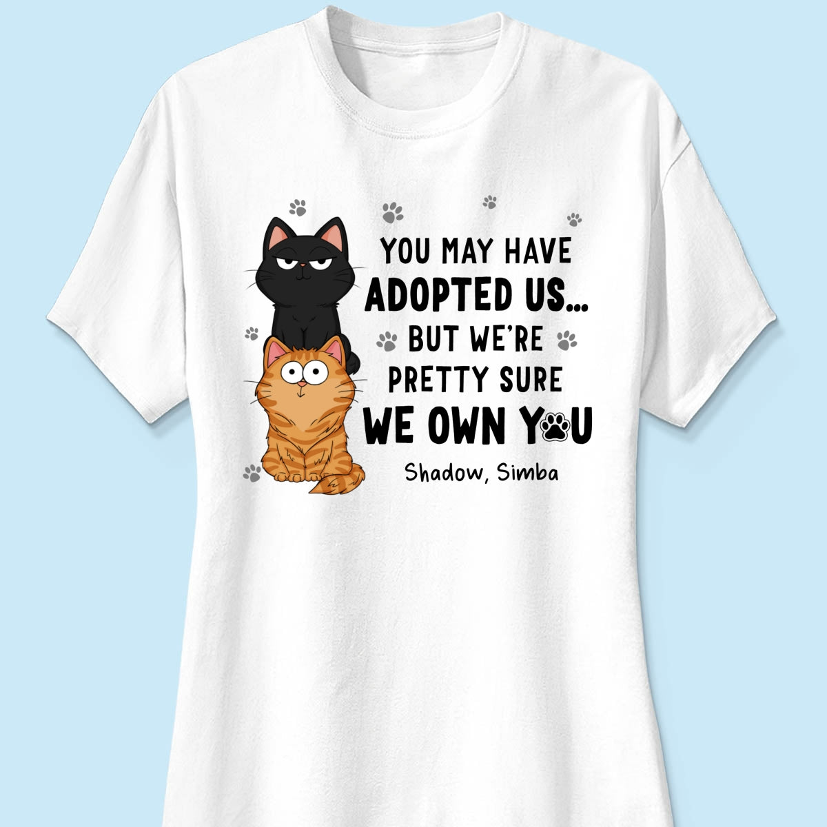 We Own You Human Servant Funny Gift For Cat Lover Stacked Cats Personalized Shirt