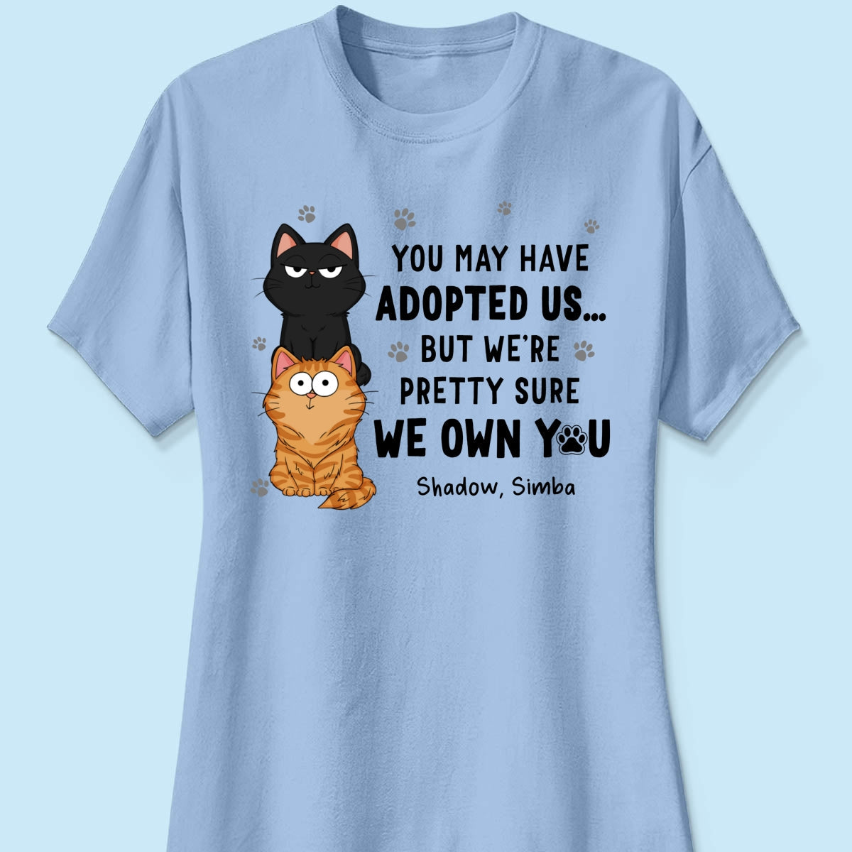 We Own You Human Servant Funny Gift For Cat Lover Stacked Cats Personalized Shirt