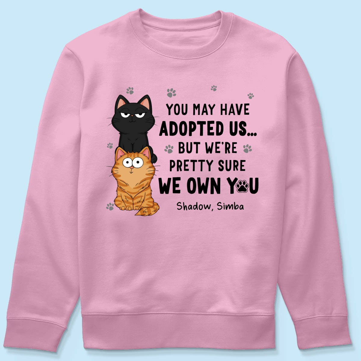 We Own You Human Servant Funny Gift For Cat Lover Stacked Cats Personalized Shirt