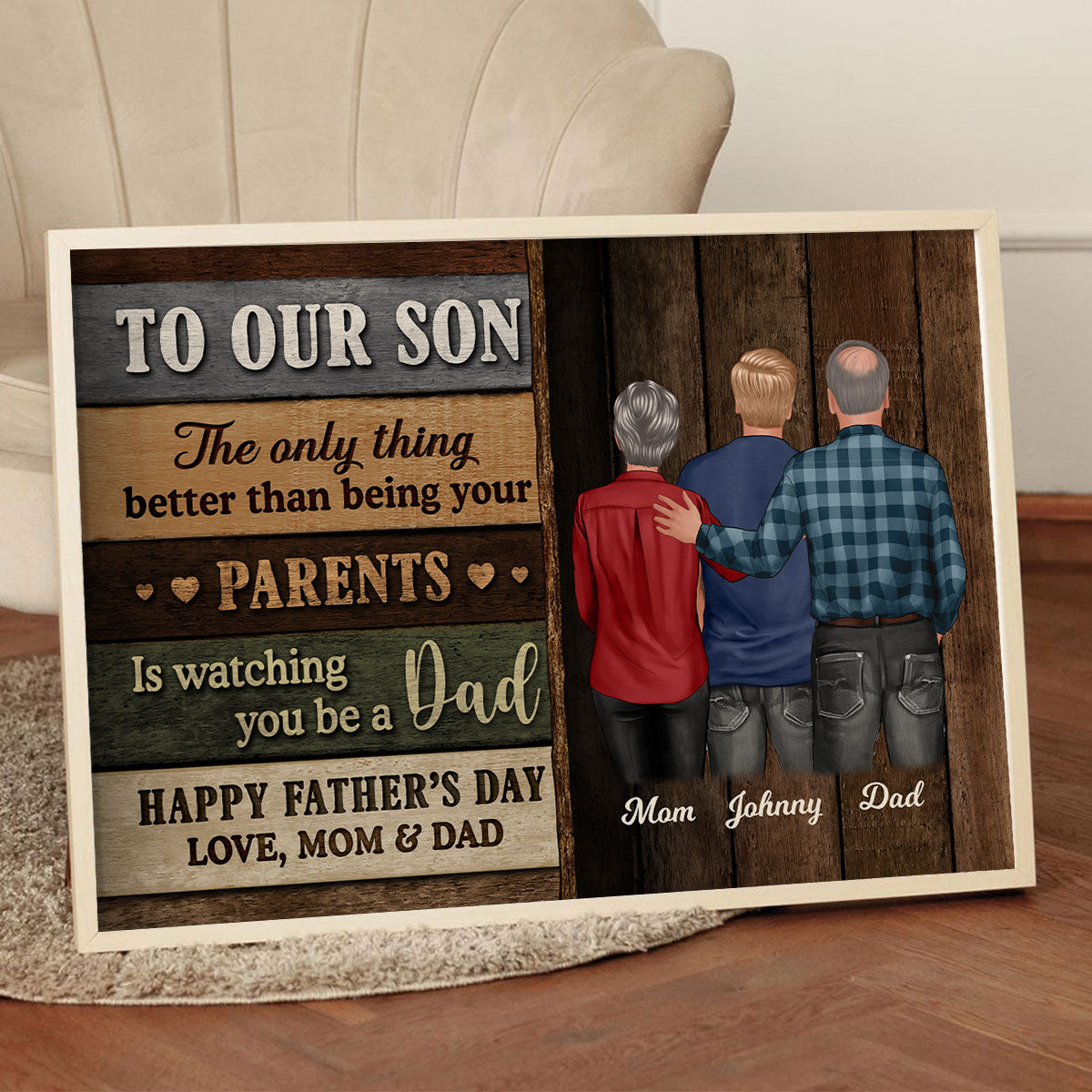 Colored Wood Pallets To My Son Happy Father's Day - Personalized Poster - Gift For Son