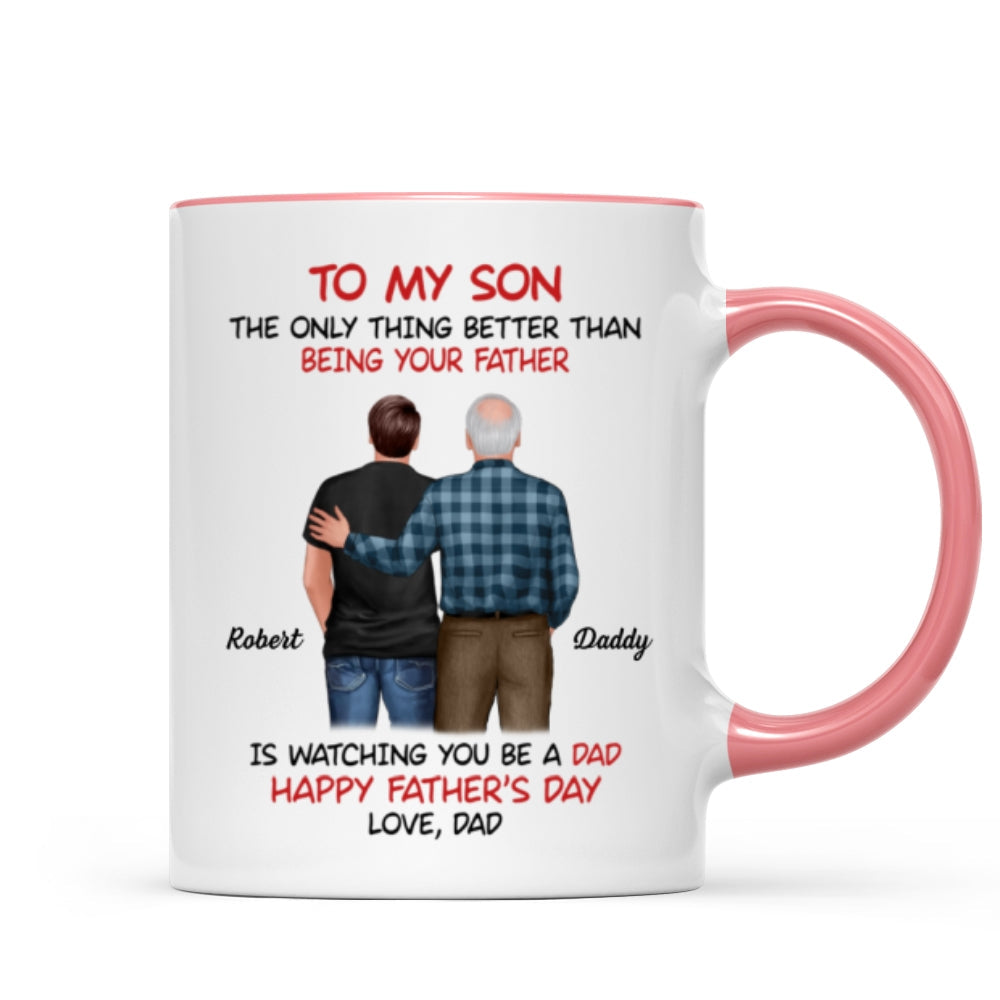 To My Son From Dad Happy Father‘s Day Back View Personalized Mug